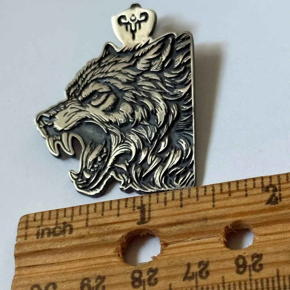 925 Silver wolf unisex pendant